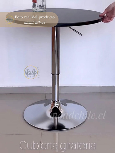 Mesa Bar De Altura Regulable 60 Cm Diam. Para Comer Y Beber