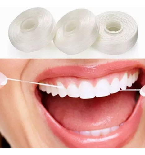 Set Hilo Dental Bambú Menta 100m Y Cepillos Dientes Forma U