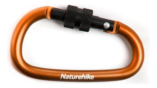 Chaveiro de mosquetão com proteção Naturehike em forma de D, 8 cm, cor laranja