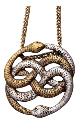 Collar Con Colgante De Serpiente Doble Auryn Ouroboros De Mo