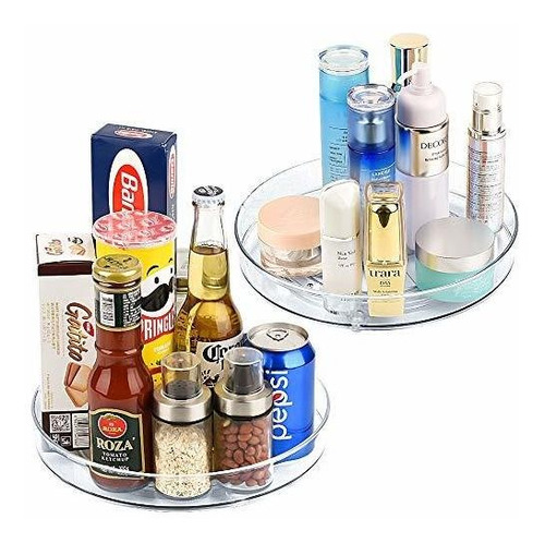 2 Paquete Lazy Susan Gabinete Organizador 10 5 Clear Pl...