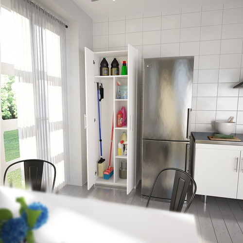 Mueble Organizador Despensero Escobero 2 Puertas 4 Estantes
