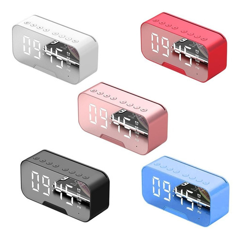 Reloj Despertador Espejado Multifuncion C/bluetooth//speaker