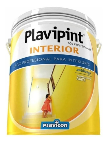 Latex Profesional Para Interiores Antihongo Plavipint 20 L Color Blanco