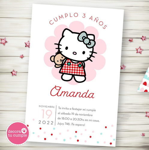 Kit Imprimible Hello Kitty Pastel Cumpleaños Invitación