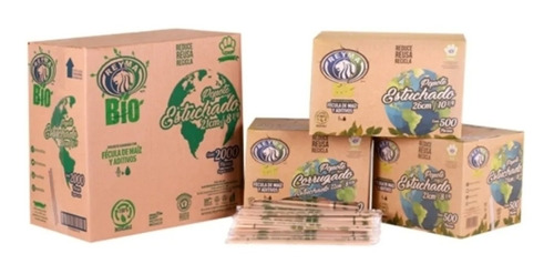 Popote Biodegradable Estuchado Reyma 26cm Caja  (1000 Pzas)