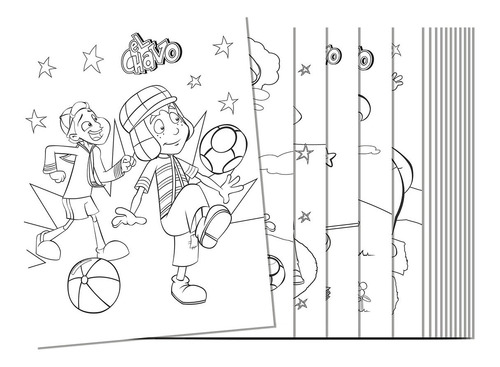 El Chavo, Hoja Para Colorear, Kit De 4 Bolsas.