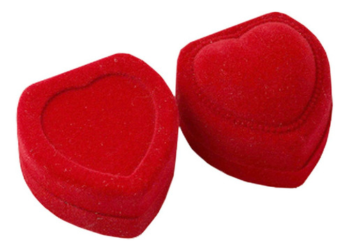 Caja De Anillos, Mxvht-004, 4pzas, 4.5x4.5cm, Corazón, Terci Color Rojo