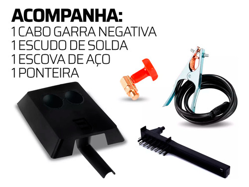 Pistola De Solda Inversora Mma 220v 120a Com Eletrodo 2,5mm