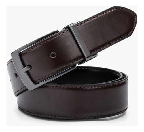 Cinturón De Cuero Con Hebilla Giratoria De Moda Para Hombre