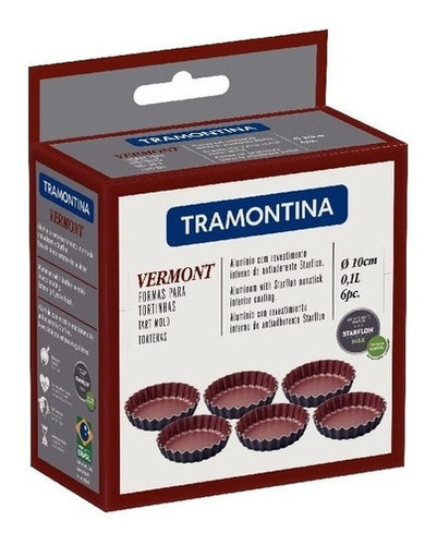 Imagen 2 de 5 de Juego De 6 Moldes Para Tarteletas Tramotina LG
