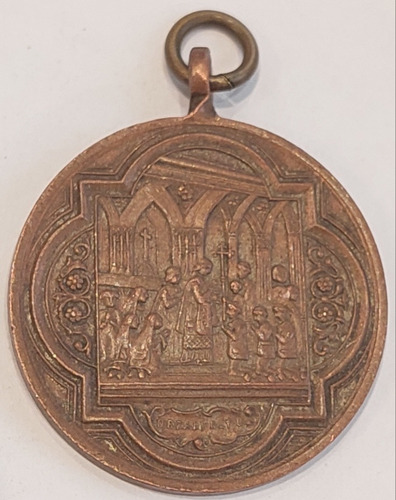 Antigua Medalla Cobre Primera Comunión Parroquia  Balvanera