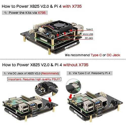 Almacenamiento Sata Geekworm Raspberry Pi 4, X825 V2.0 De 2,