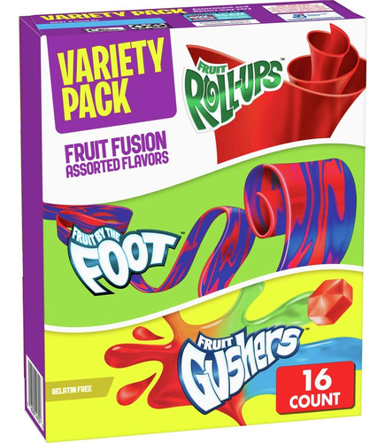 Roll-ups, Fruit By The Foot, Gushers, Snacks Paquete Variado