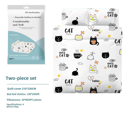 Set De Cuatro Piezas Dobles Con Estampado De Hello Kitty - P