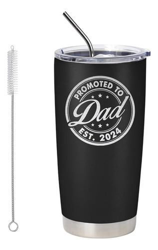 Vaso Con Texto En Ingles Promoted To Dad 2024 Para Papa Esta