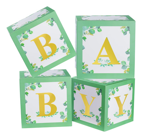 Pistha Caja Baby Shower Color Verde Salvia Bloque Fondo Para