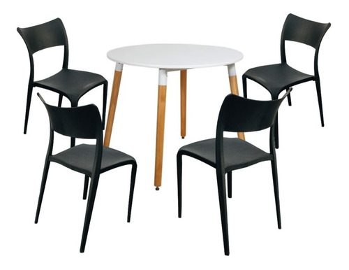 Juego De Comedor Mesa Eames 90cm + 4 Sillas Verona | Contado