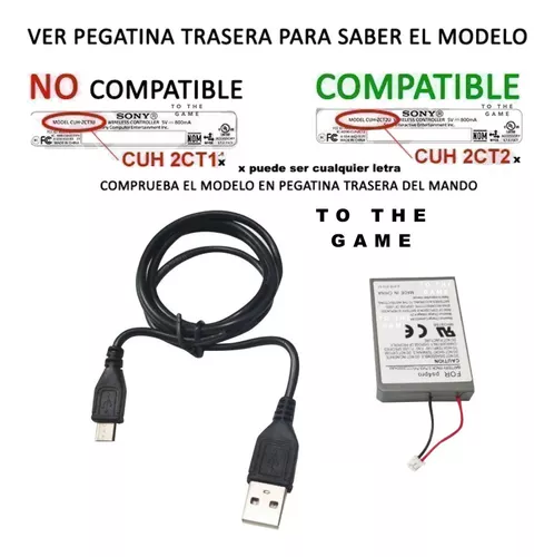 Bateria Alto Rendimiento Compatible Joystick Ps4 V2 + Cable