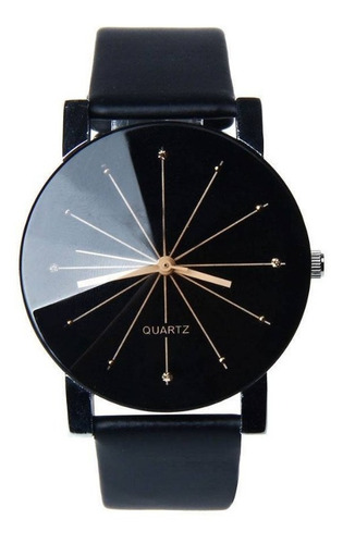 Relógio Feminino Casual Pequeno Social Preto Pulseira Couro
