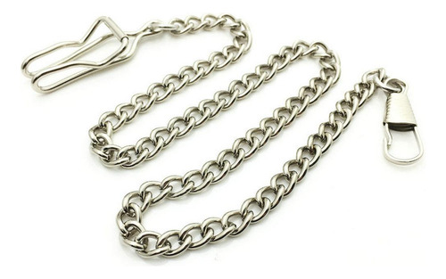 Cadena De Soporte De Reloj De Bolsillo Color Sólido, Plata
