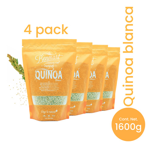 Benmart Quinoa Blanca 350gr -4 Pack- Recibes En Total 1.6kg