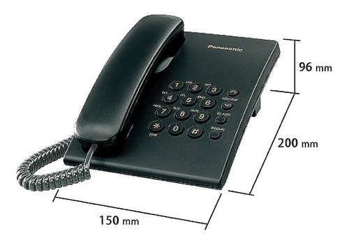 Teléfono Panasonic KX-TS500 fijo - color negro