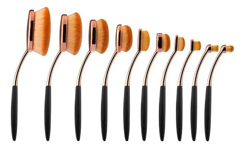 Yoseng Foundation - Juego De Brochas Ovaladas Para Corrector