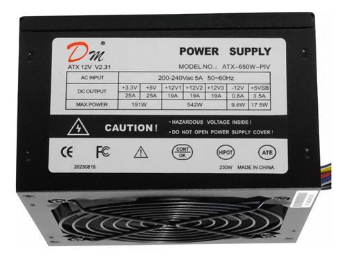 Fuente Poder Atx 650w Sata Requiere Cable Poder C13 4816