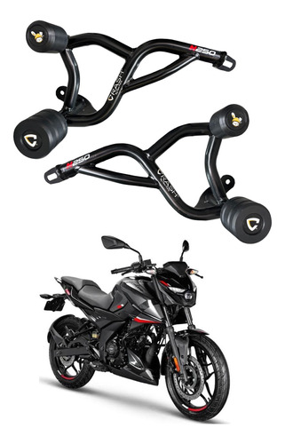 Jaula Crash Bar Slider Deslizador Acero Moto Pulsar N250