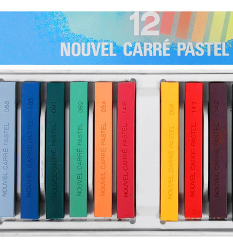 Giz Pastel Seco Sakura Nouvel Carré Com 12 Cores