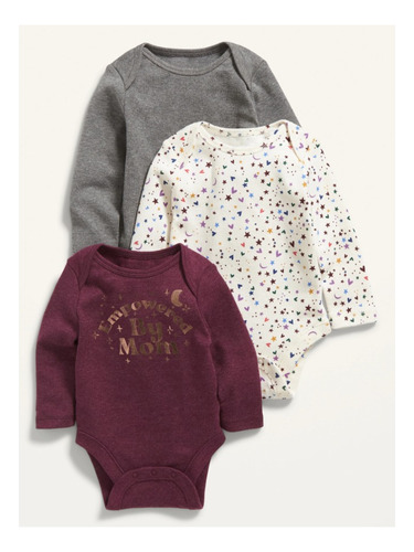 Mamelucos Bodys Bebé Niña Old Navy Set X3