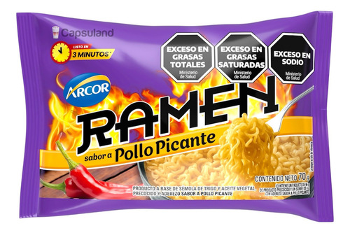 Fideos Instantaneos Ramen Sabor Pollo Arcor 3 Min 70g