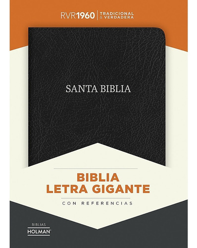 Biblia Rvr60 Letra Gigante Piel Fabricada Negro Holman 1385