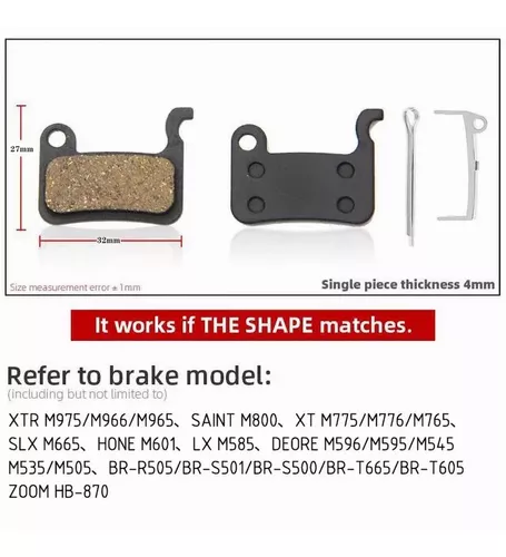 2 pares de pastillas de freno de disco multimetálicas para Shimano Deore XT  M765 M775 M776 XTR M965 M966 M975 LX M585 T665 SLX M665 Deore M535 M595