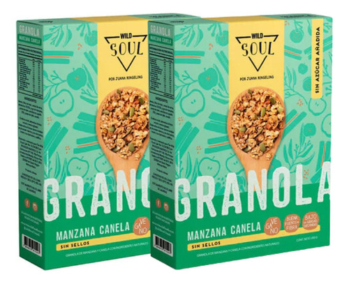 Granola Wild Soul Manzana Canela - 200g - Pack X2