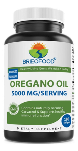 Briefofood Aceite De Oregano 5000mg 180 Cápsulas Oil Oregano