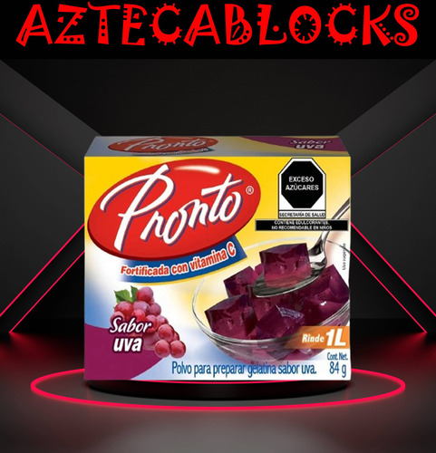 Pronto 3 Gelatinas De Agua Sabor Uva Con Vitamina C Wow