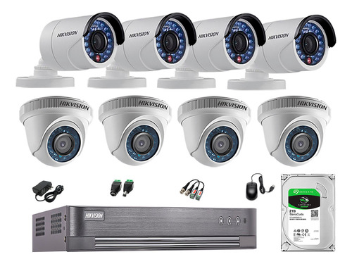 Cámaras Seguridad Kit 8 Hd 720p + Cable Hdmi Vigilancia P2p