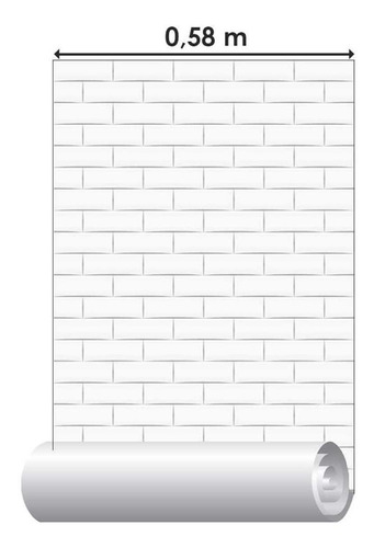 Imagem 4 de 5 de Papel De Parede Adesivo Cerâmica Branca N03062