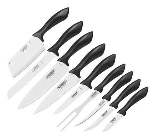 Imagen 6 de 10 de Set X9 Piezas Cuchillos Hachuela Cocina Chef Tramontina