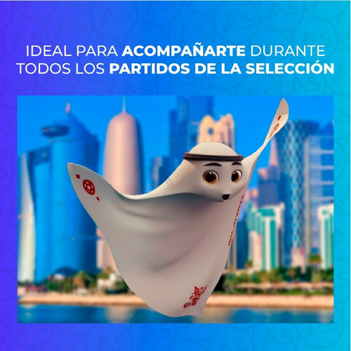 Imagen 6 de 10 de Peluche La'eeb Mascota Mundial Qatar 2022 Futbol Niños