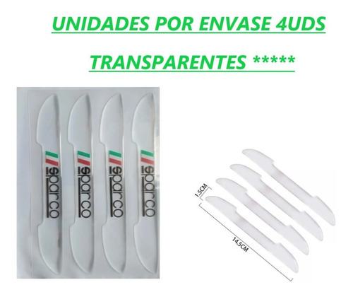 Topes De Puerta Transparente Sparco Adhesivo Auto X4