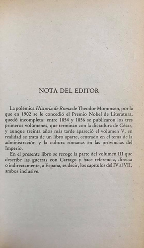 Historia De Roma (fragmento) - Theodor Mommsen (Usado)