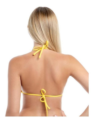 Imagen 2 de 3 de Bikini Triangulo Con Textura Amarillo