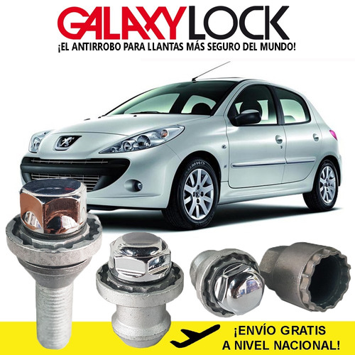 Birlos De Seguridad Peugeot 207 Galaxylock Con Envío Gratis