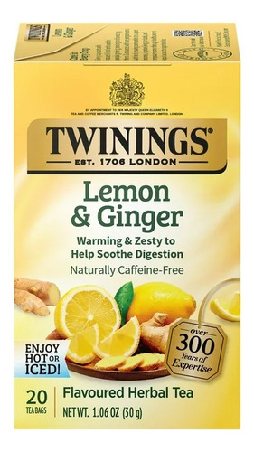 Te Twinings Limon Y Jengibre Lemon & Ginger Herbal Garganta 