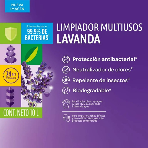 Limpiador De Pisos Aroma Lavanda Member's Mark De 10 Lts