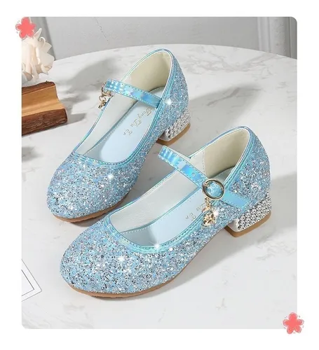 Zapatos Princesa Lentejuelas De Plata Para Niñas S:25-38