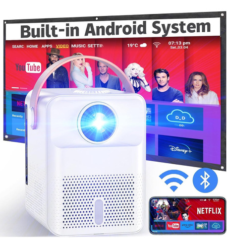 Proyector Inteligente Con Sistema Android 4k Wifi  Bluetooth